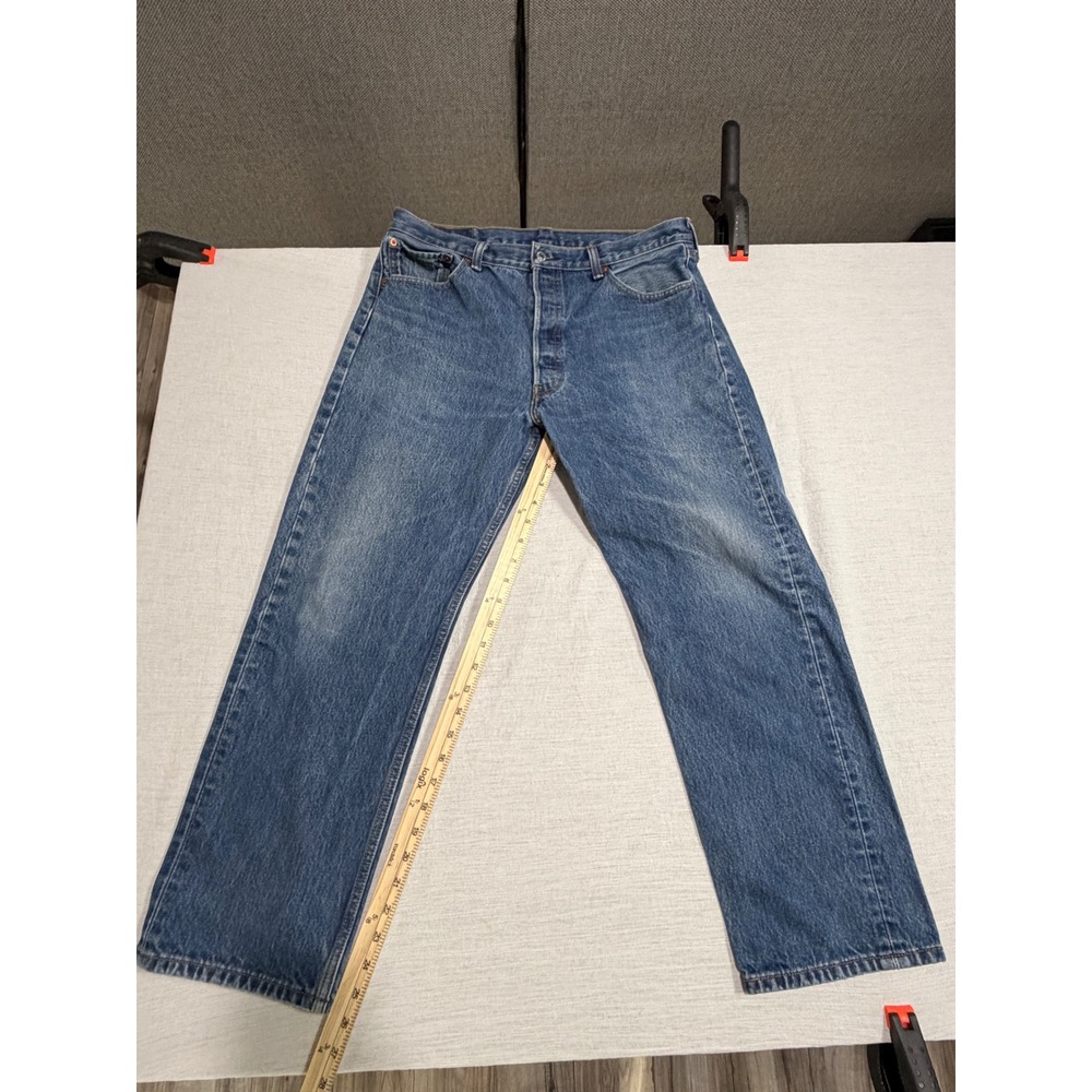 Levi's 501 Original Fit Mens Jeans36x30 Medium Wash Blue Straight Leg Button Fly